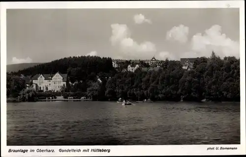 Ak Braunlage im Oberharz, Gondelteich, Hütteberg