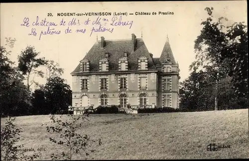 Ak Nogent sur Vernisson Loiret, Chateau de Praslins