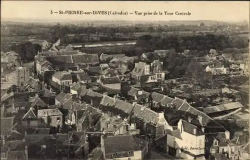 Ak Saint-Pierre-sur-Dives Calvados, Vue Prise de la Tour Centrale