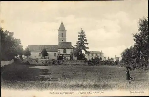 Ak Mennecy Essonne, Église d´Écharcon