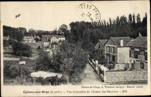 Ak Epinay sur Orge Essonne, Vue d´Ensemble du Chemin des Meuniers