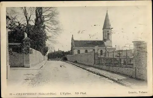 Ak Champrosay Essonne, Église