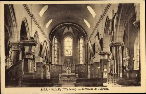 Ak Villejuif Val de Marne, Intérieur de l´Église