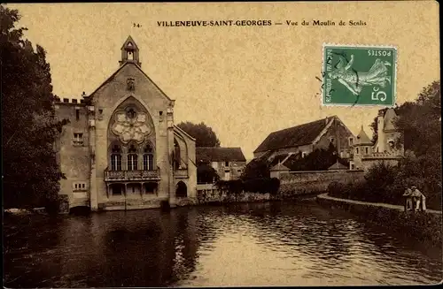 Ak Villeneuve Saint Georges Val de Marne, Vue du Moulin de Senlis