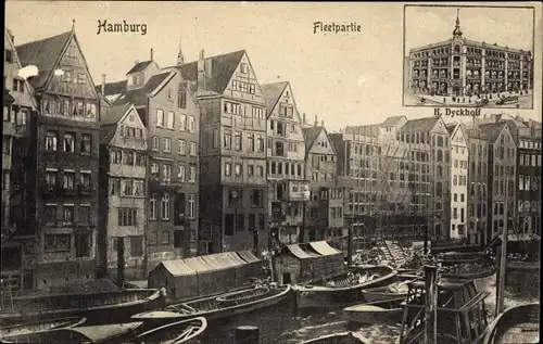 Ak Hamburg, Fleetpartie, Warenhaus H. Dyckhoff