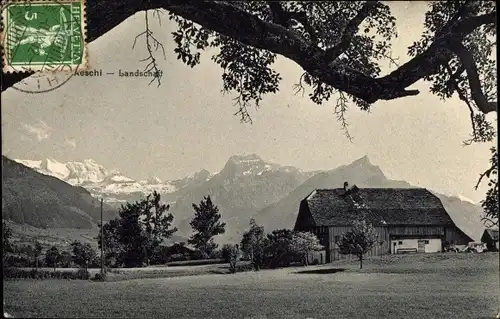 Ak Aeschi bei Spiez Kanton Bern, Ortspartie