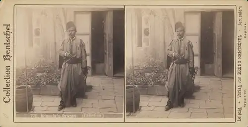 Stereo Foto Konsulats Kawass, Palästina, Bruno Hentschel Jerusalem