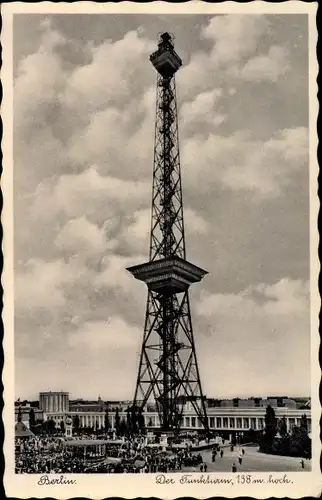 Ak Berlin Charlottenburg, Ansicht vom Funkturm, Ausstellungsgelände