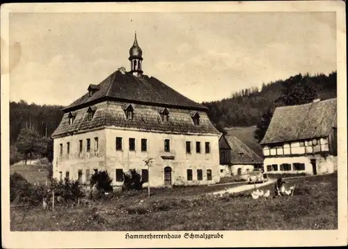 Ak Schmalzgrube Jöhstadt im Erzgebirge Sachsen, Hammerherrenhaus, Hof