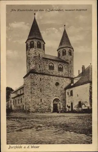 Ak Bursfelde Hemeln Hann. Münden in Niedersachsen, Klosterkirche aus dem 11. Jahrhundert