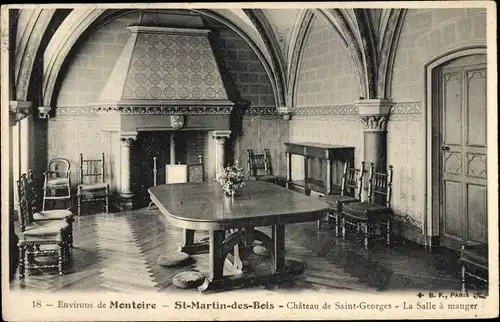 Ak Saint Martin des Bois Loir et Cher, Château de Saint Georges, Salle à Manger