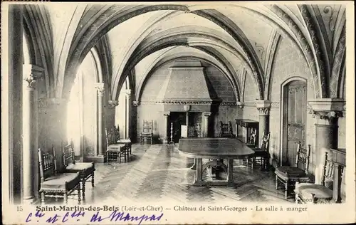 Ak Saint Martin des Bois Loir et Cher, Château de Saint Georges, Salle à Manger