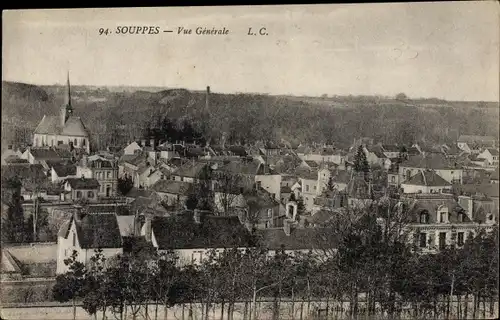 Ak Souppes sur Loing Seine et Marne, Vue Générale