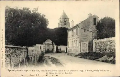 Ak Epinay sur Orge Essonne, Église et Presbytère