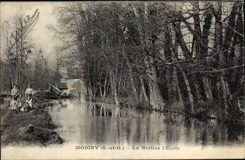 Ak Moigny Essonne, La Rivière l´École