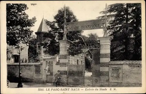 Ak Le Parc de Saint Maur Val de Marne, Entrée du Stade Olympique