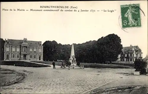 Ak Bourgtheroulde Eure, Place de la l´Église