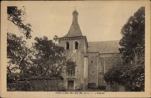 Ak Fontaine Milon Maine-et-Loire, Église