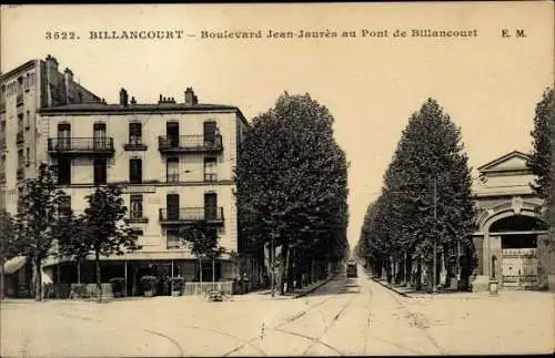 Ak Billancourt Hauts de Seine, Boulevard Jean-Jaures au Pont de Billancourt