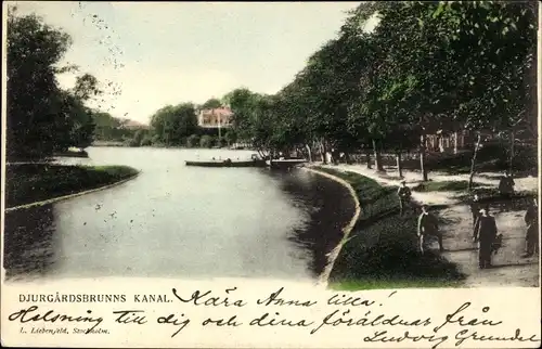 Ak Stockholm Schweden, Djurgårdsbrunnskanalen