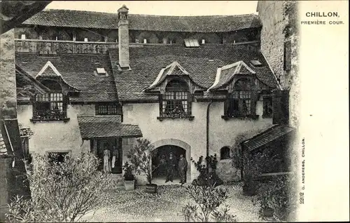 Ak Chillon Lac Léman Kt Waadt Schweiz, Premiere Cour