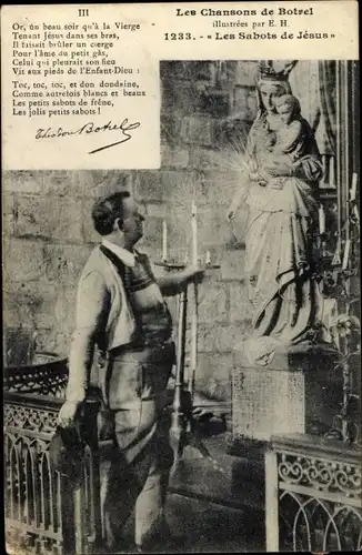 Ak Les Chansons de Botrel, les Sabots de Jesus