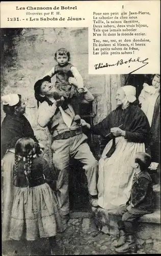 Ak Les Chansons de Botrel, Les Sabots de Jesus