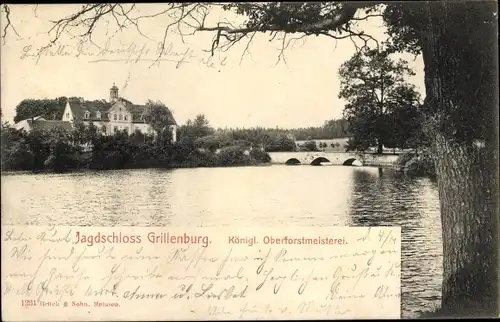 Ak Grillenburg Tharandt Sachsen, Königliches Jagdschloss, Oberforstmeisterei