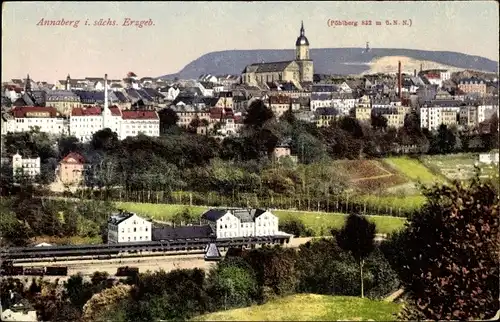 Ak Annaberg Buchholz im Erzgebirge, Panorama, Pöhlberg