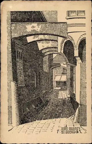 Künstler Ak Dorfmeister, F., Bruck an der Mur Steiermark, Alte Gasse