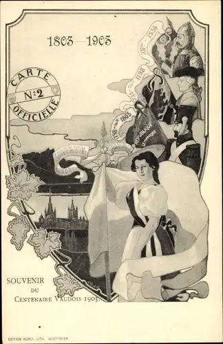 Ak Centenaire Vaudois 1903