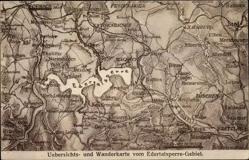 Landkarten Ak Waldeck in Nordhessen, Edertalsperre, Forbach, Fritzlar