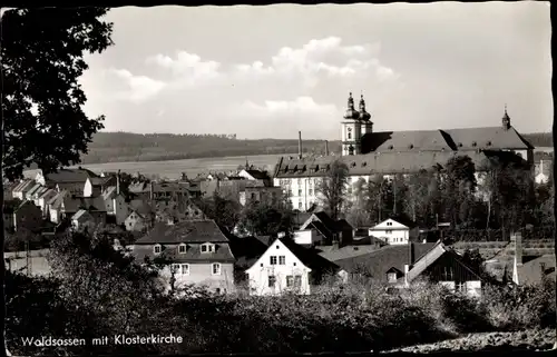 Ak Waldsassen in der Oberpfalz, Teilansicht, Klosterkirche