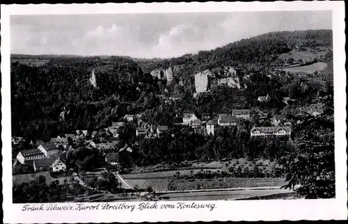 Ak Streitberg Wiesenttal Fränkische Schweiz, Panorama vom Kontesweg