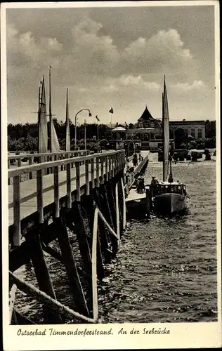 Ak Ostseebad Timmendorfer Strand, Seebrücke, Segelboote