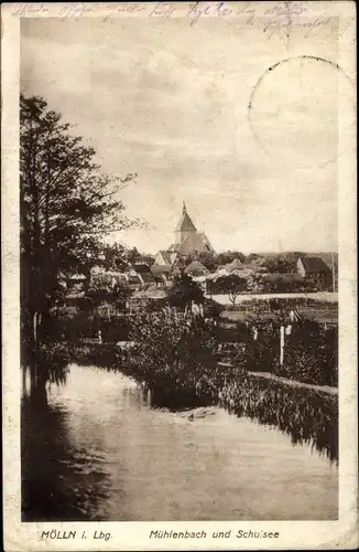 Ak Mölln im Herzogtum Lauenburg, Mühlenbach, Schulsee