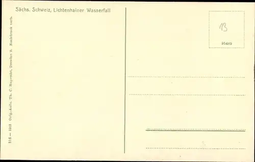 Ak Lichtenhain Sebnitz in Sachsen, Lichtenhainer Wasserfall, Gasthaus