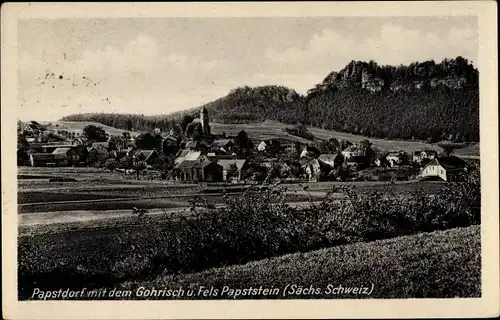 Ak Papstdorf Gohrisch Sachsen, Fels Papststein
