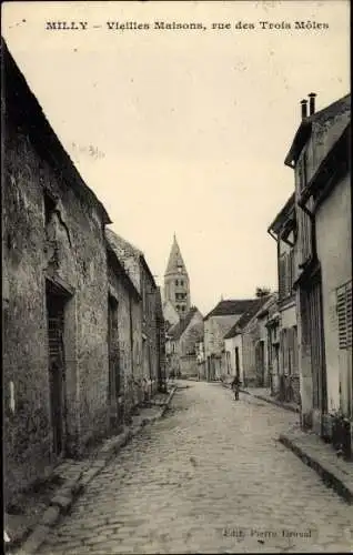 Ak Milly Essonne, Vieilles Maisons Rue des Trois Môles