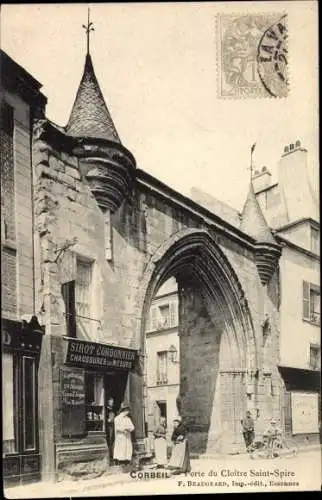 Ak Corbeil Essonne, Square Saint Jean, Porte du Cloître Saint Spire