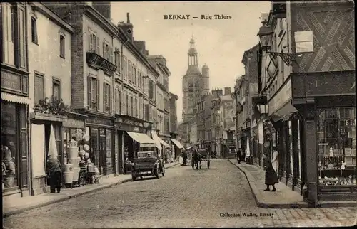 Ak Bernay Eure, Rue Thiers