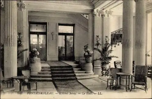 Ak Fontainebleau Seine et Marne, Hôtel Savoy, Le Hall
