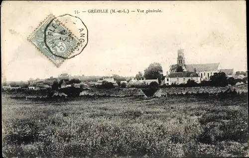 Ak Grezille Maine et Loire, Vue Génerale