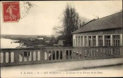 Ak Les Mureaux Yvelines, Casino et Berges de la Seine