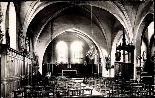 Ak Les Essarts le Roi Yvelines, Intérieur de l´Église Saint Corneille