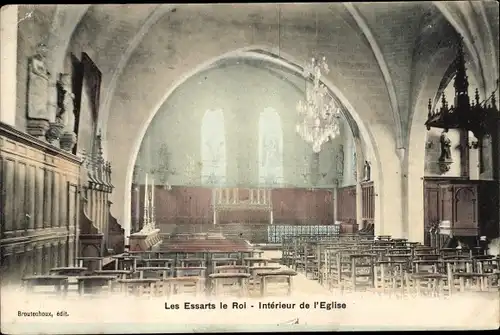 Ak Les Essarts le Roi Yvelines, Intérieur de l´Église