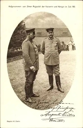 Ak Poznań Posen, Kaiser Wilhelm II. mit Generalfeldmarschall Paul von Hindenburg
