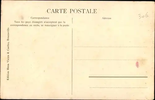 Ak Brazzaville Französisch Kongo, Un pousse pousse fleuri, 14 Juillet