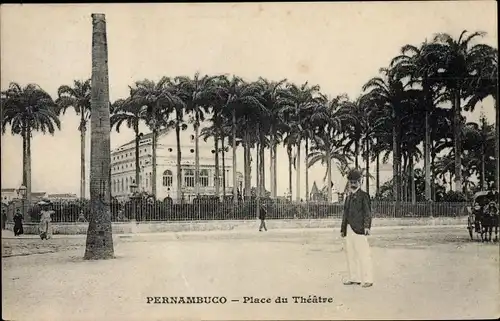 Ak Pernambuco Brasilien, Place du Theatre