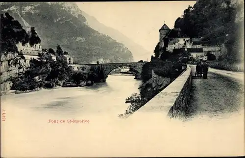 Ak Saint Maurice Vosges, Pont, Panorama